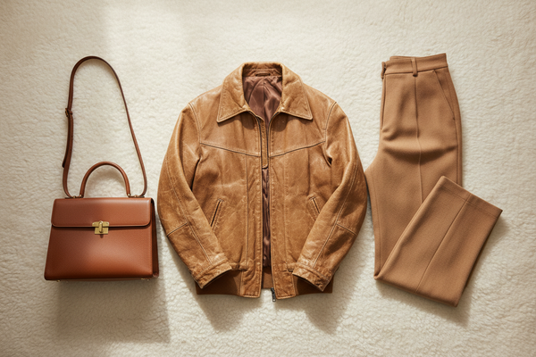 3-Piece Brown Leather Bundle