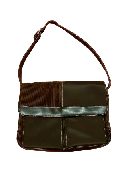 Corduroy Leather Shoulder Bag